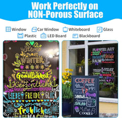 Celepen markers brighten windows, mirrors, and bistro boards for clear messaging.