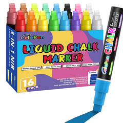 Celepen window markers with 16 colors and a 10mm nib for bold glass messages