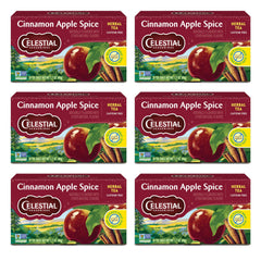 Celestial Seasonings Cinnamon Apple Spice tea bags ready to brew a comforting, caffeine-free cup