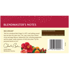 Celestial Seasonings Red Zinger tea bags packaging for eco-conscious homes
