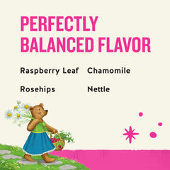 Celestial Seasonings SheWell Raspberry Leaf Tea cup shows steeping for relaxation.