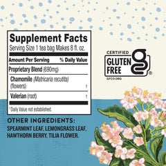 Sleepytime Extra tea bag close-up with valerian and chamomile.