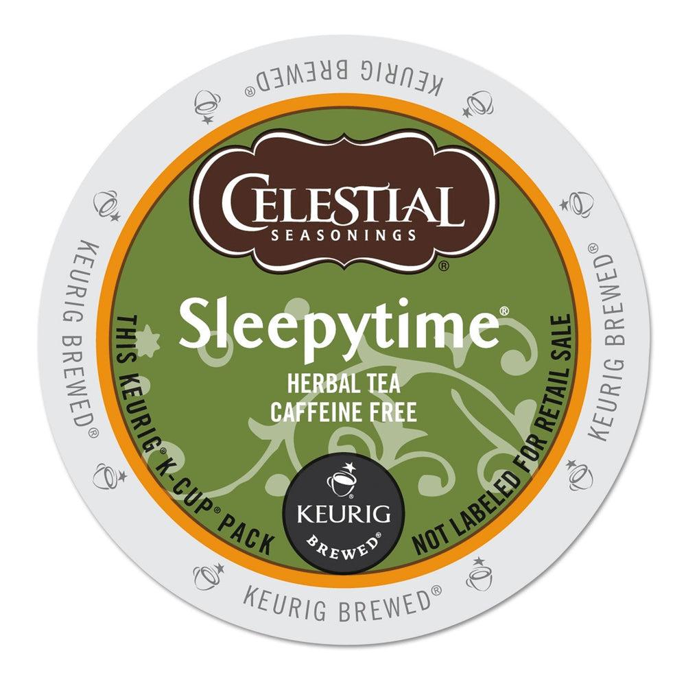 Celestial Seasonings Sleepytime K-Cup pods front view for caffeine-free relaxation