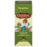 Celestial Seasonings Sleepytime tea box on table for a calming evening ritual.