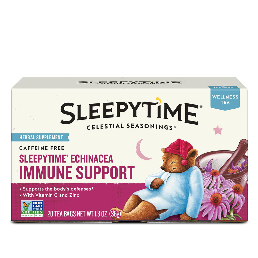Celestial Seasonings Sleepytime Wellness box, caffeine-free, inviting an evening ritual
