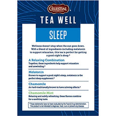 Close-up of chamomile and mint in TeaWell Sleep for calming evenings.