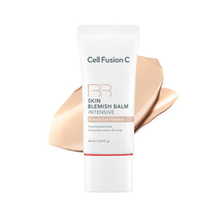 Cell Fusion C Skin Blemish Balm No.21 Natural Light bottle offers lightweight, breathable coverage.