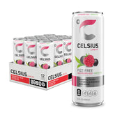 CELSIUS Raspberry Acai Green Tea bottle ready for on-the-go energy.