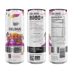 Celsius Galaxy Vibe pouring into glass suggests refreshing on-the-go energy.