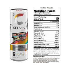 CELSIUS Retro Vibe bottle being poured for a clean energy lift