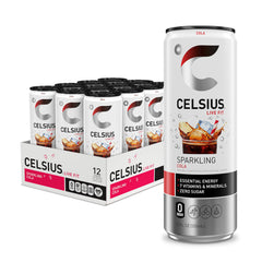 CELSIUS Sparkling Cola can front view showcasing zero sugar and bold energy.