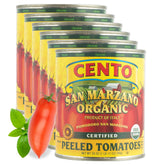 Cento San Marzano whole peeled tomatoes in a 28 oz can for authentic sauces.