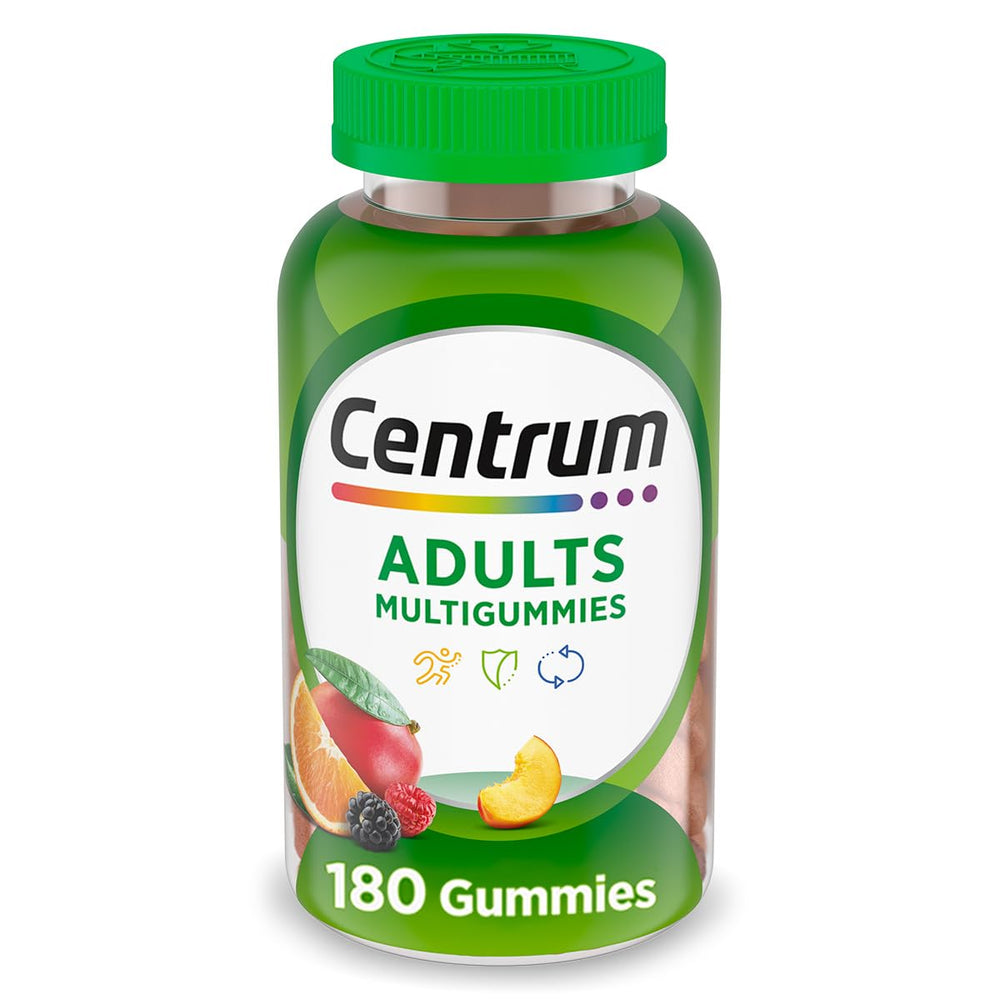 Centrum MultiGummies bottle front—daily energy and immune support at a glance.