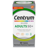 Centrum Silver bottle front shows 80-count supply for daily wellness support.