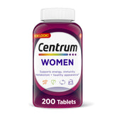 Centrum Women multivitamin bottle front view supports daily energy