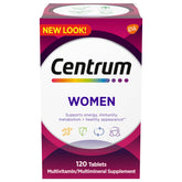 Centrum Women's Multivitamin bottle shows daily energy support label