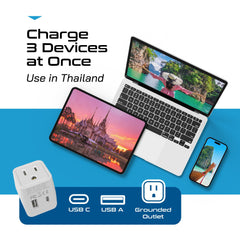 Ceptics Thailand USB-C port enabling fast charging on the go.