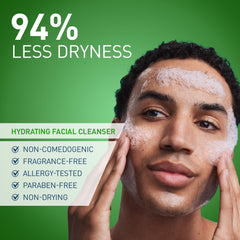 Creamy lotion texture of CeraVe Hydrating Facial Cleanser on skin