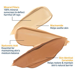 Cerave tinted sunscreen application displaying natural glow without white cast