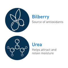 Swirl texture of bilberry and urea demonstrates 24-hour hydration.