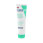 CeraVe Oil Control Balancing Conditioner bottle pour demonstrates lightweight hydration for oily hair.