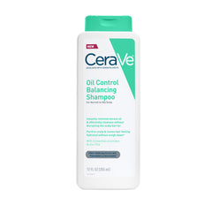 CeraVe Oil Control Balancing Shampoo bottle shows oil control for all hair types.