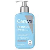 CeraVe Psoriasis Cleanser bottle front highlights a dermatologist-developed formula for dry, itchy skin relief.