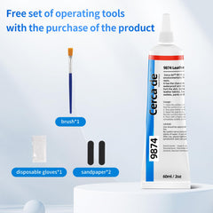 Cerca de Leather Glue tiny nozzle control enables accurate glue placement.