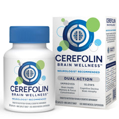 Cerefolin Brain Wellness bottle for daily cognitive support.