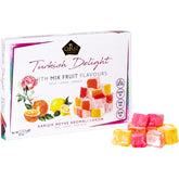 Cerez Pazari rose Turkish delight close-up with soft center and sugar dusting for tea time.