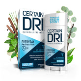 Certain Dri Everyday Strength stick shown for long-lasting sweat protection during daily activities.