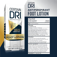 Texture view of Certain Dri foot lotion highlighting quick absorption.