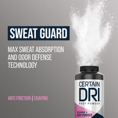 Certain Dri powder application reduces friction in sweaty areas.