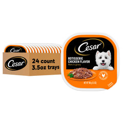 Cesar Filets in Gravy bowl—protein-packed meal for adult dogs.