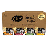Cesar Simply Crafted wet toppers variety pack for dogs adds real meat flavor to dry kibble.