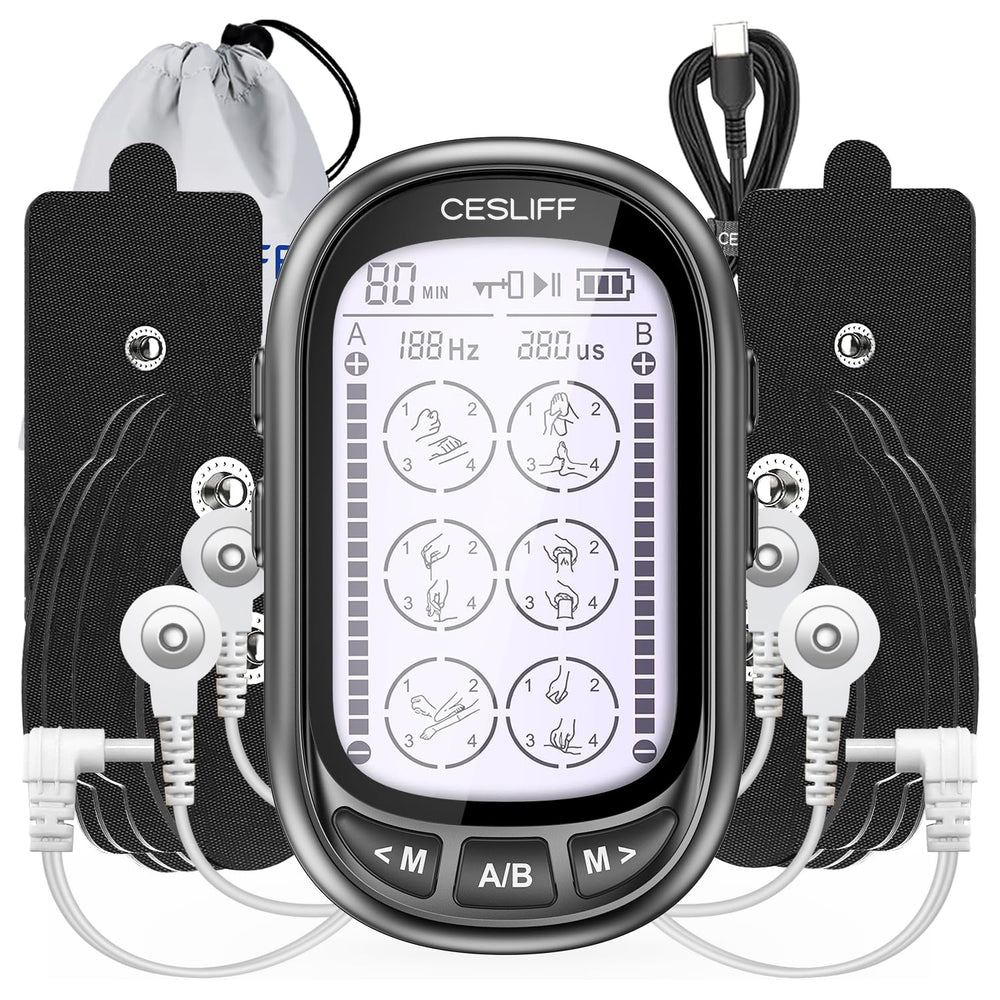 CESLIFF dual-channel TENS front panel enables easy operation with large screen.