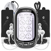 CESLIFF dual-channel TENS front panel enables easy operation with large screen.