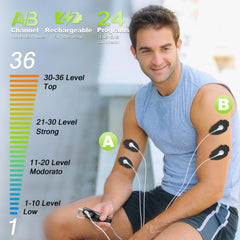 CESLIFF dual-channel TENS large screen supports clear readings and quick mode changes.