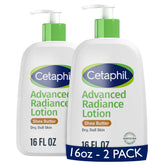 Cetaphil Advanced Radiance Lotion bottle showing rich hydration for dry skin