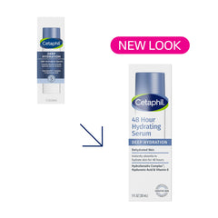 Cetaphil Deep Hydration Activation Serum bottle label close-up; fragrance-free formula.