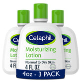 Cetaphil moisturizing lotion bottle shows fragrance-free hydration for all skin types.
