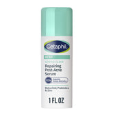 Cetaphil Gentle Clear serum bottle shows a gentle, glow-enhancing post-acne routine