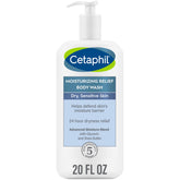 Cetaphil Moisturizing Relief bottle front view showing gentle cleansing for sensitive skin