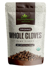 CEYLONFLAVORS whole cloves in organic jar, front view, delivers premium aroma.
