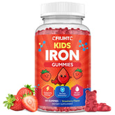 CFILIHTC iron gummies bottle with strawberry flavor supports daily energy for kids.