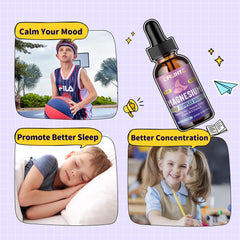 CFILIHTC Kids Magnesium Liquid Drops ingredients panel with magnesium glycinate and omega-3
