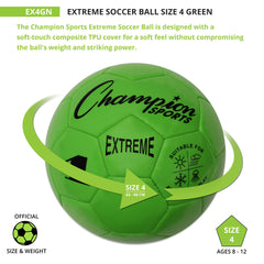 Champion Sports Extreme ball with butyl bladder delivers exceptional air retention.
