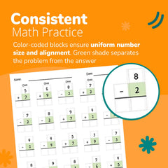 Channie’s color-coded blocks help align numbers for precise early math practice.