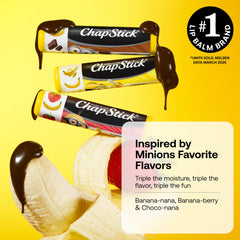 ChapStick Banana-nana flavor lip balm provides daily hydration with a fun tropical banana profile.