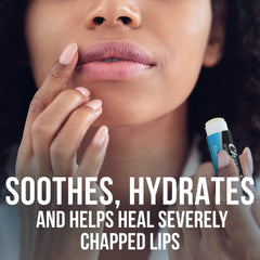 ChapStick Classic Medicated Lip Balm Tube application showing an easy glide for soothing lips.